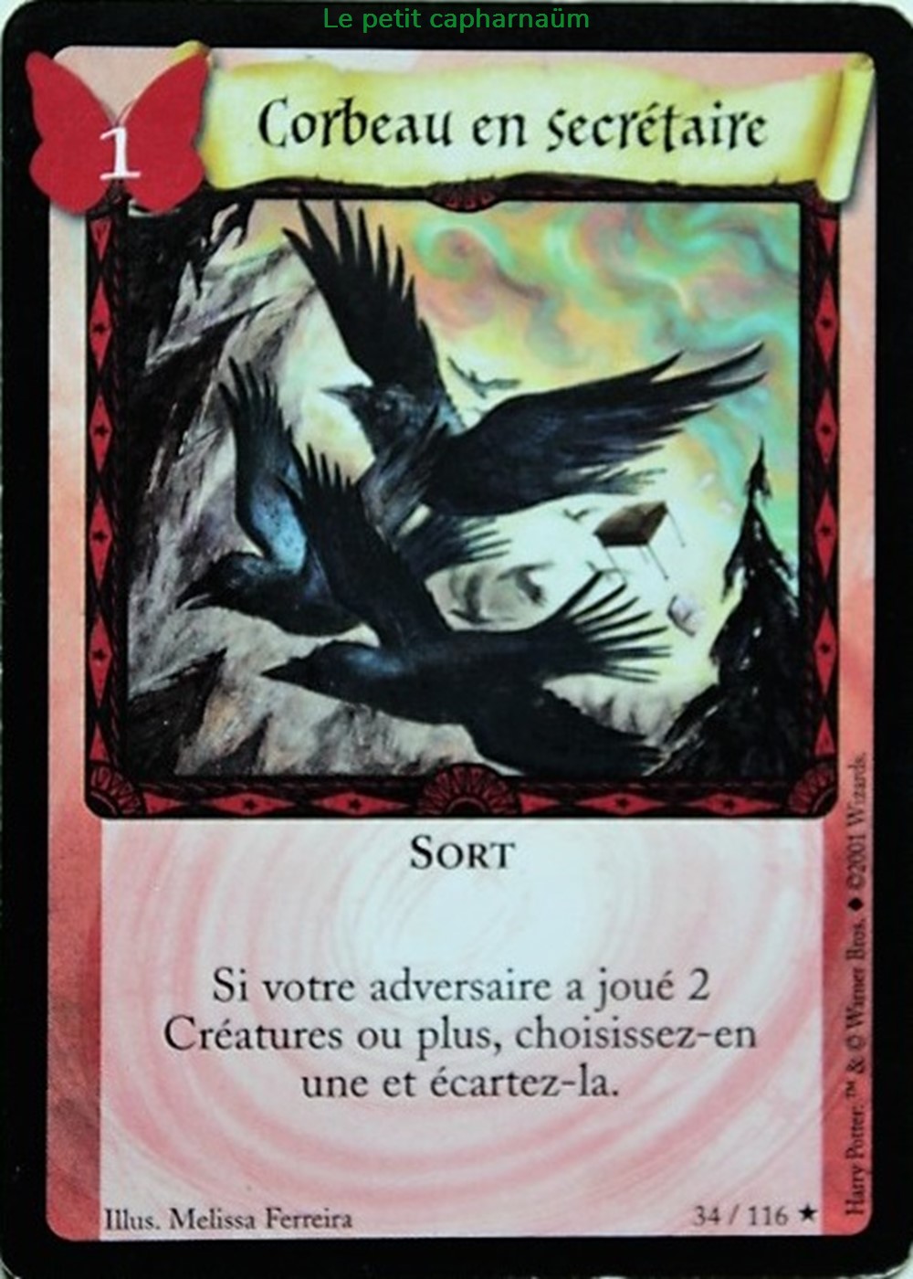 TCG Harry Potter - Set de base - 034 - Corbeau en secrétaire - Rare jeux societe jouets jeu carte collectionner tcg harry potter set de base 034 corbeau en secretaire rare
