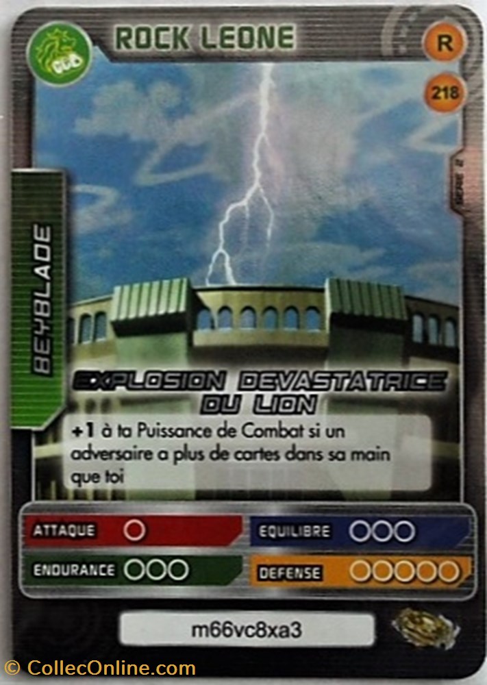 TCG Beyblade - 218/240 - Rock Leone jeux jouets jeu carte collectionner tcg beyblade 218 240 rock leone