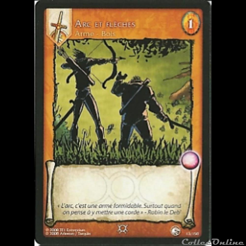 Lanfeust de Troy - 013 - Arc et flèches jeux jouet jeu carte collectionner lanfeust de troy 013 arc et fleches