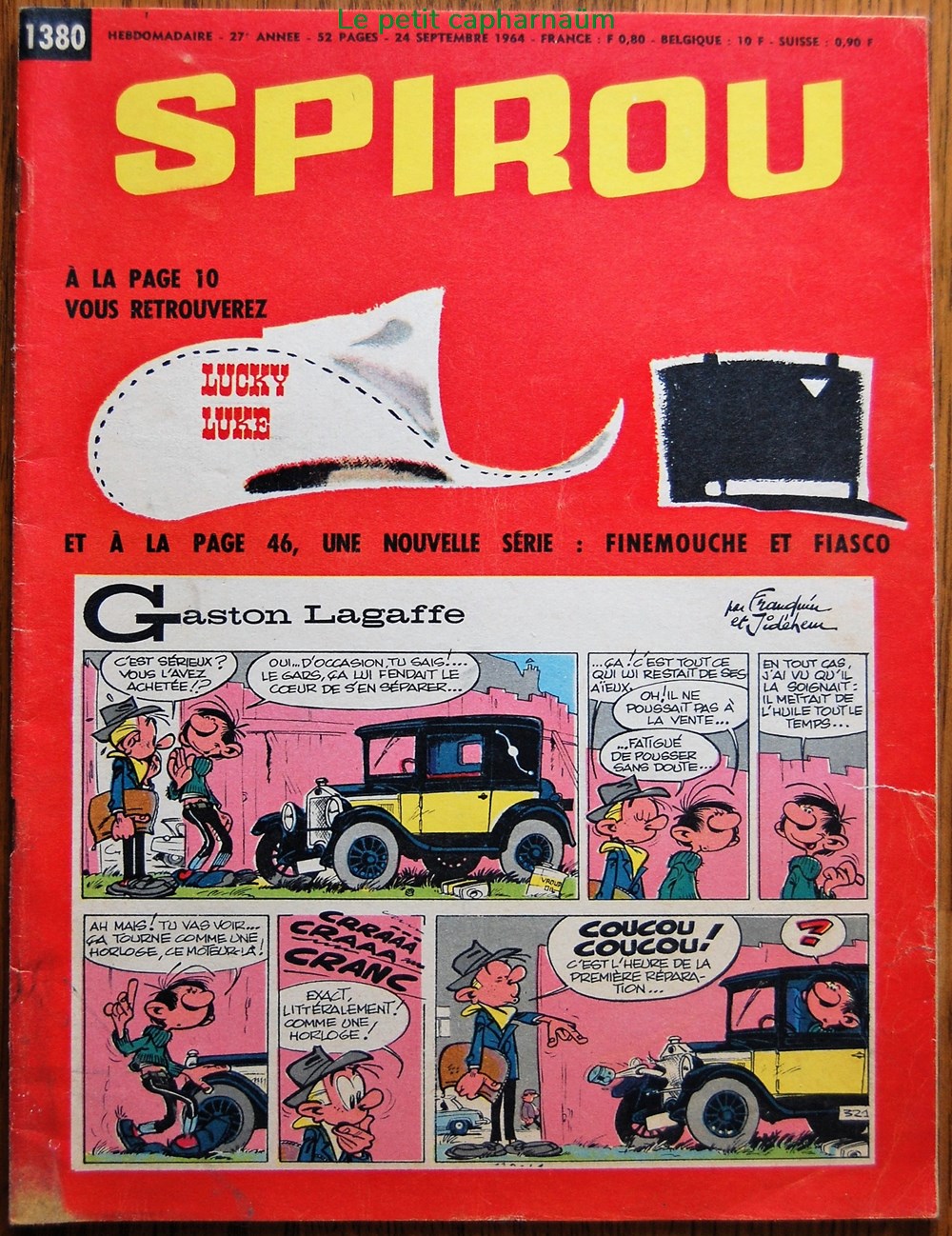 Spirou - 1380 - Couverture : Gaston Lagaffe livres bd revues spirou 1380 couverture gaston lagaffe