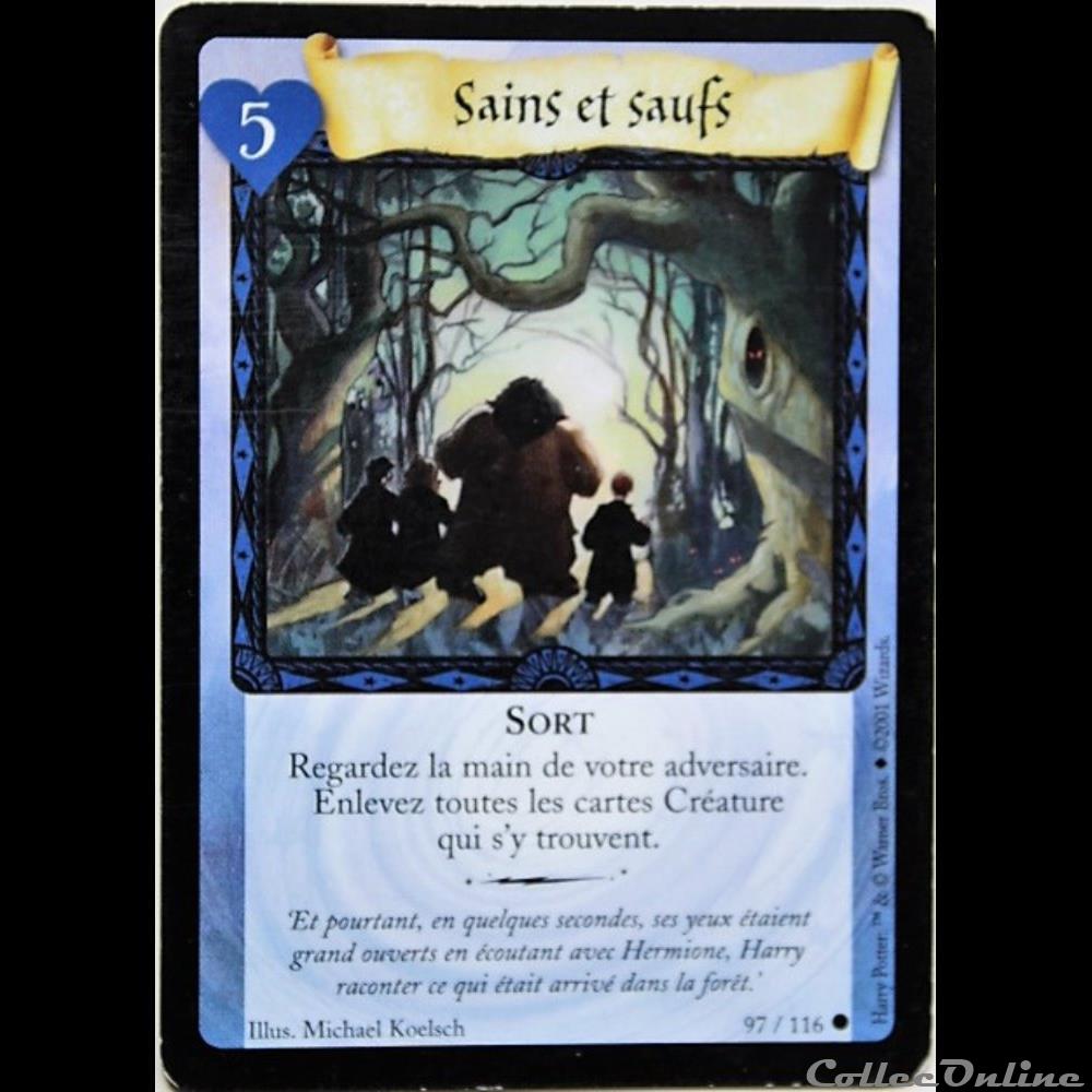 jeux jouets jeu carte collectionner tcg harry potter set de base 097 sains et saufs commune