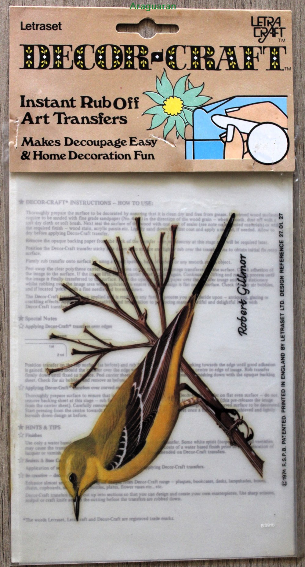 divers decorations magnets autocollants decalcomanies letraset decor craft oiseau