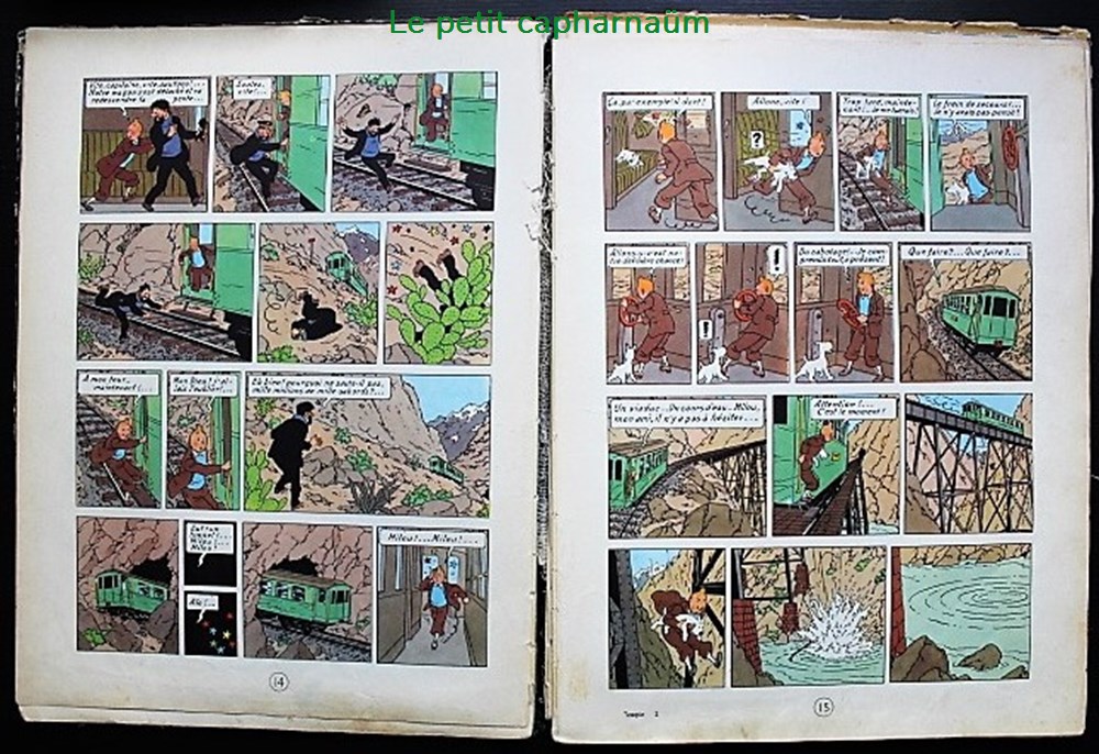 Tintin - 14 - Le temple du soleil - Rééd. 1958 - B26 5 livres bd revues bandes dessinees tintin 14 le temple du soleil reed 1958 b26