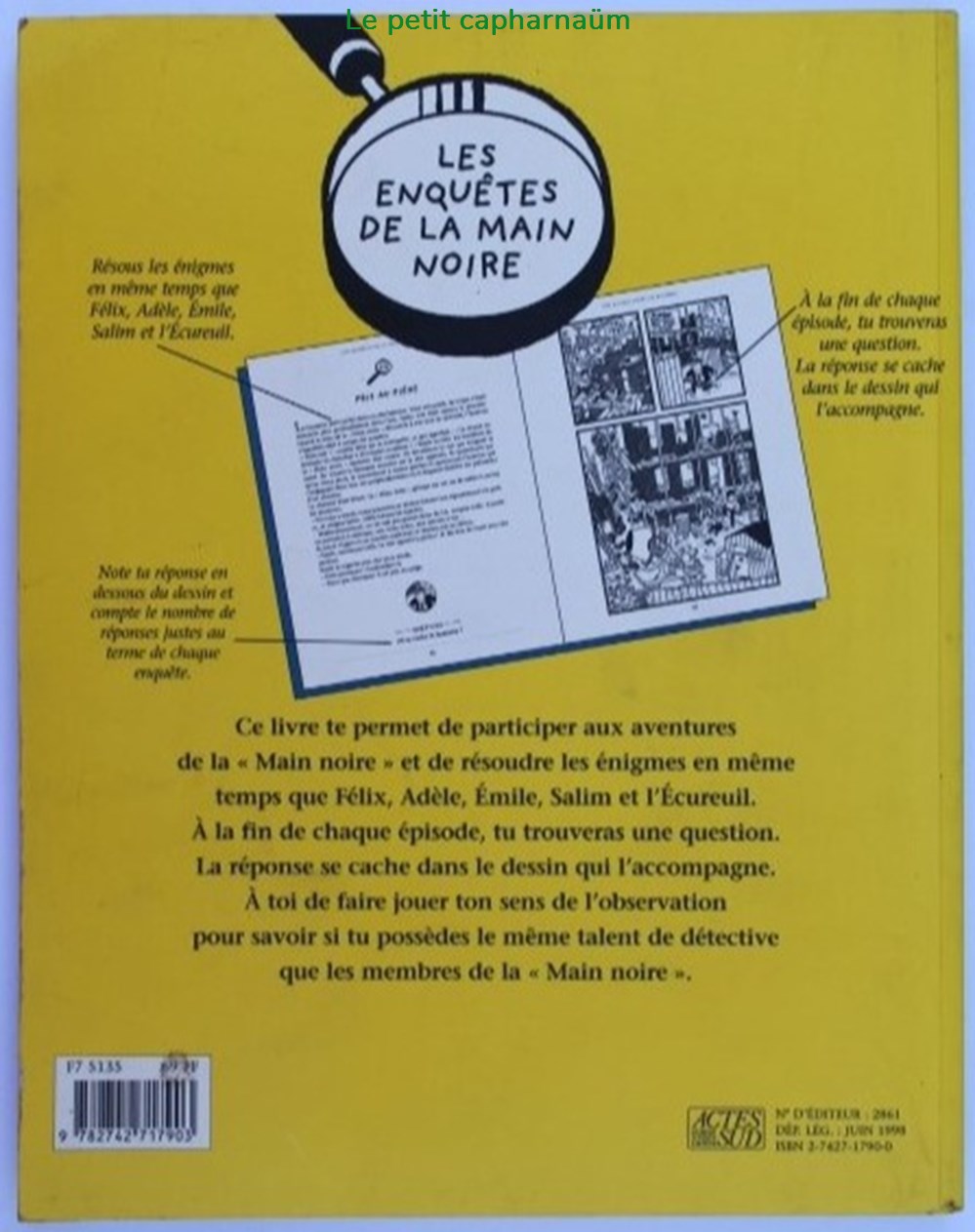 60 énigmes - 01 - Les enquêtes de la main noire - Acte Sud 1999 livres bd revues 60 enigmes 01 les enquetes de la main noire acte sud 1999