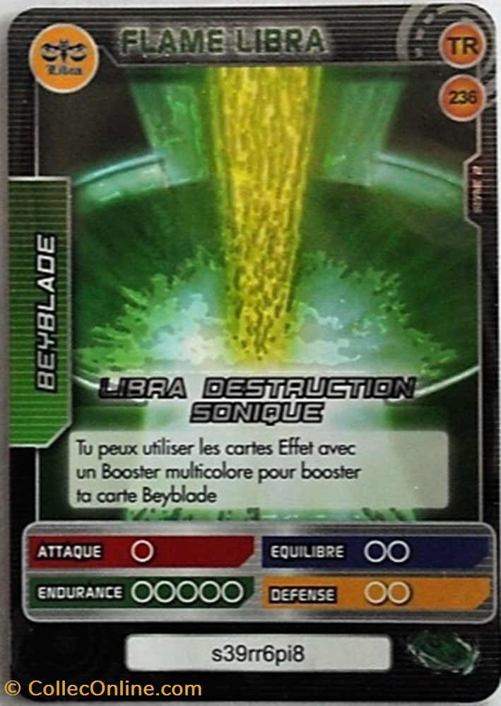 jeux jouets jeu carte collectionner tcg beyblade 236 240 flame libra