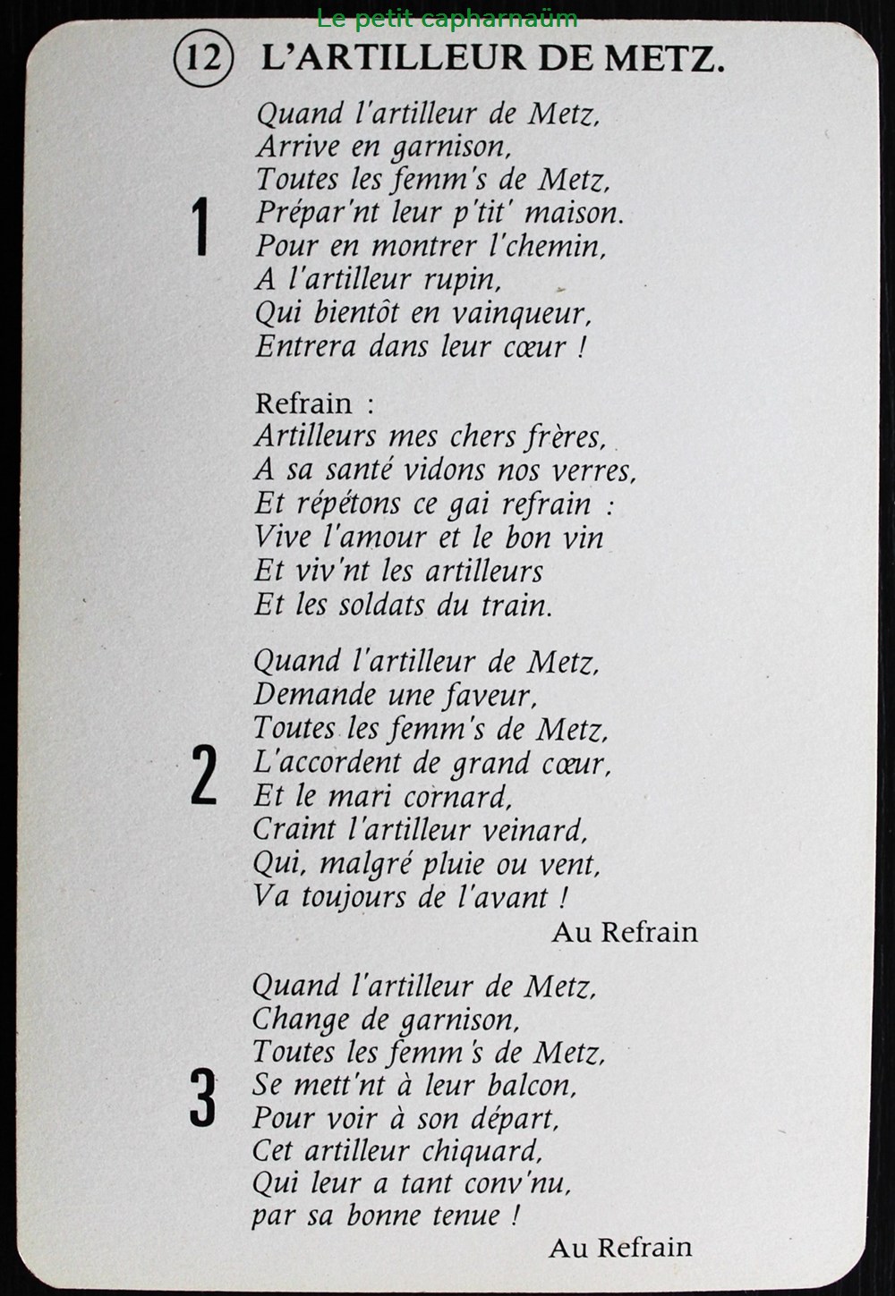 jeux societe jouets cartes chanson paillarde artilleur de metz