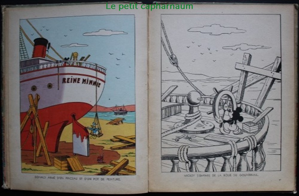 Livre illustré - Mickey et son navire - Rééd. Hachette 1948 5 livres bd revues livre illustre mickey et son navire reed hachette 1948
