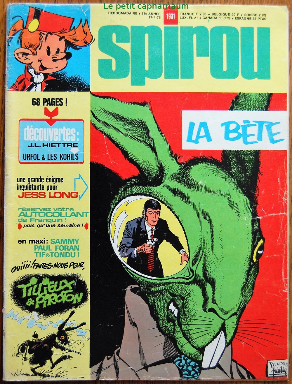 Spirou - 1931 - Couverture : Jess Long livres bd revues spirou 1931 couverture jess long