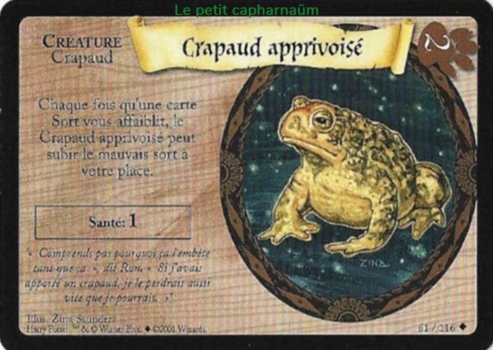 TCG Harry Potter - Set de base - 061 - Crapaud apprivoisé - Peu commune jeux societe jouets jeu carte collectionner tcg harry potter set de base 061 crapaud apprivoise peu commune