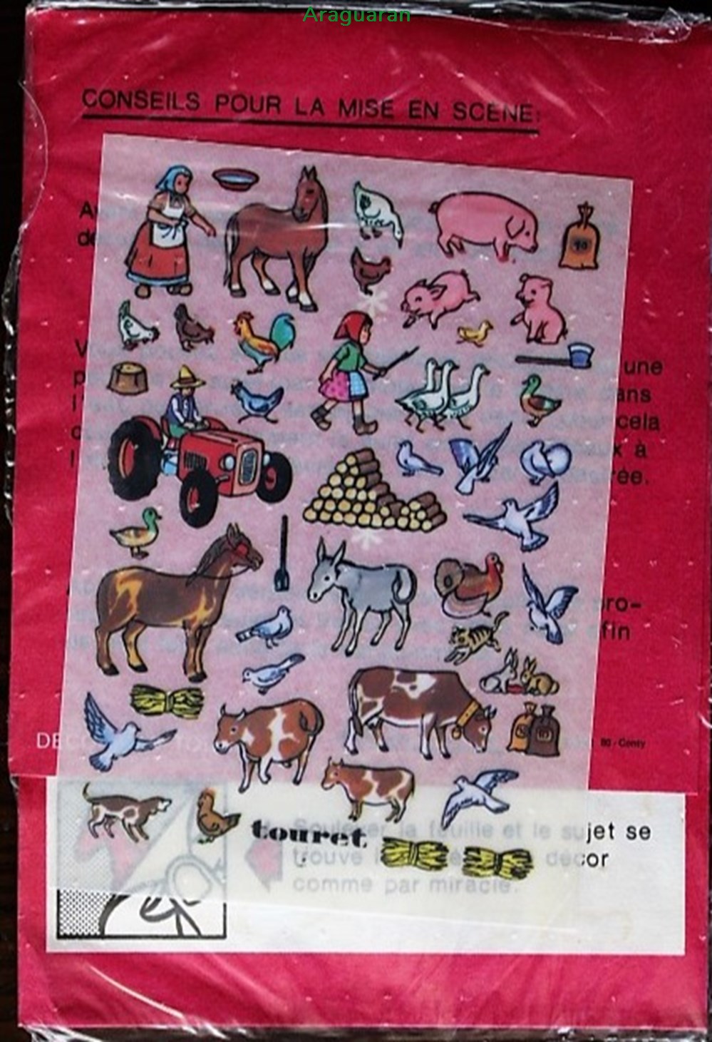 Décorama - Touret - A la ferme 2 divers decorations magnets autocollants decalcomanies decorama touret a la ferme