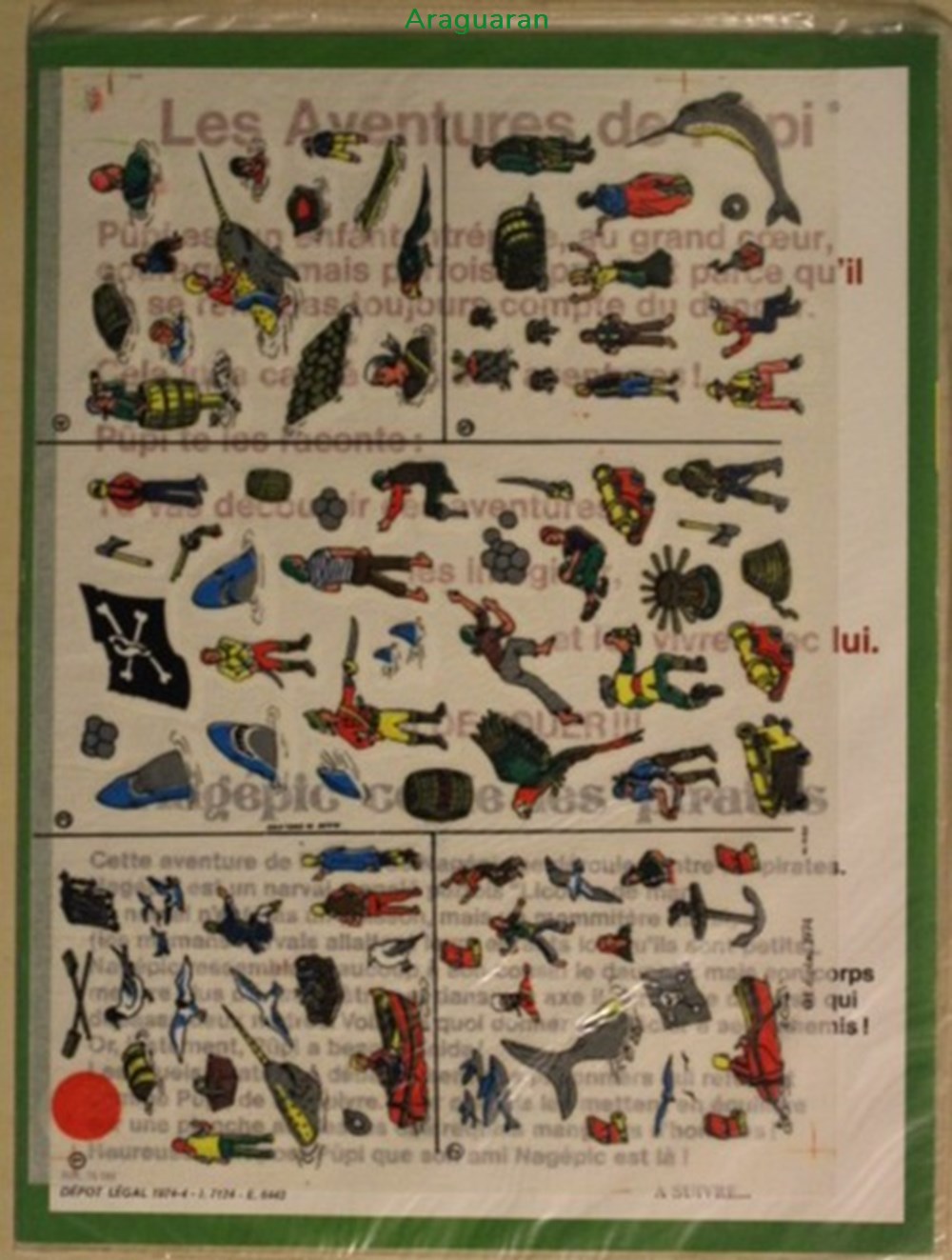 divers decorations magnets autocollants decalcomanies decorama ediplay aventures de pupi les nagepic coule les pirates
