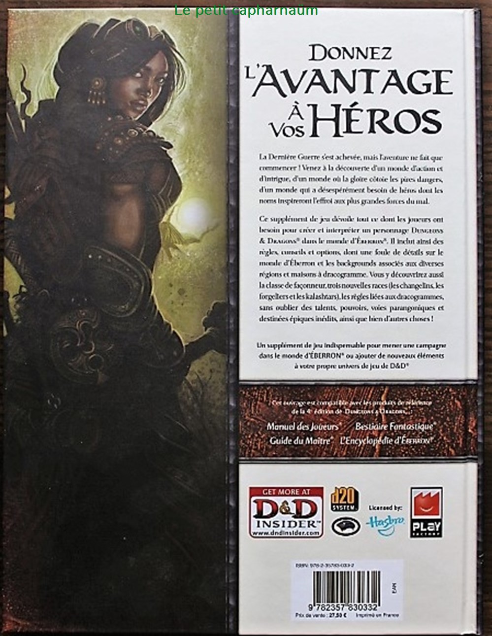 Jeu de rôle - D&D4 - Guide des joueurs d'Eberron jeux societe jouets roles jeu de role d d4 guide des joueurs eberron