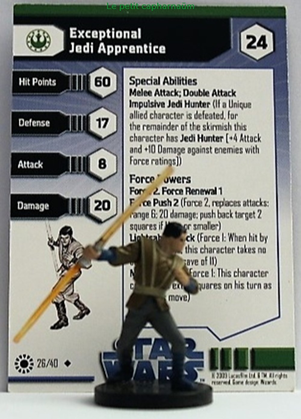 22 Jedi academy - 26/40 - Exceptional Jedi Apprentice - Peu Commune 2 figurines cinema star wars 22 jedi academy 26 40 exceptional jedi apprentice peu commune