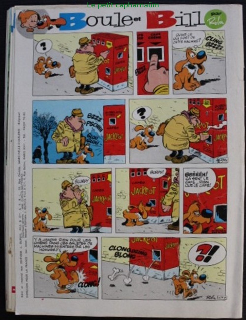 Spirou - 1605 - Couverture : Boule et Bill livres bd revues spirou 1605 couverture boule et bill