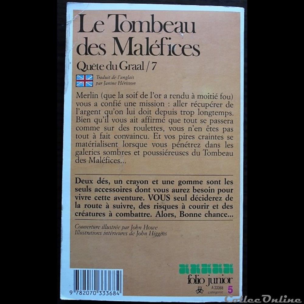 LDVELH - Quête du Graal - 07 - Le tombeau des maléfices jeux societe jouets livre dont vous etes heros ldvelh quete du graal 07 le tombeau des malefices