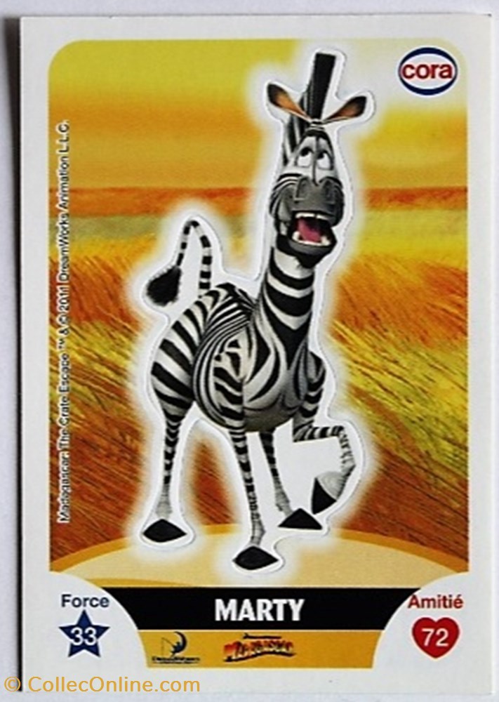 Dreamworks Cora 2011 - S036 - Madagascar - Marty jeux jouets jeu de carte collectionner dreamworks cora 2011 s036 madagascar marty