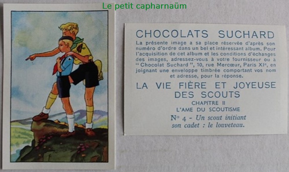 documents anciens chromos images alimentaires image chromo la vie fiere et joyeuse des scouts ii 04 un scout initiant le louveteau