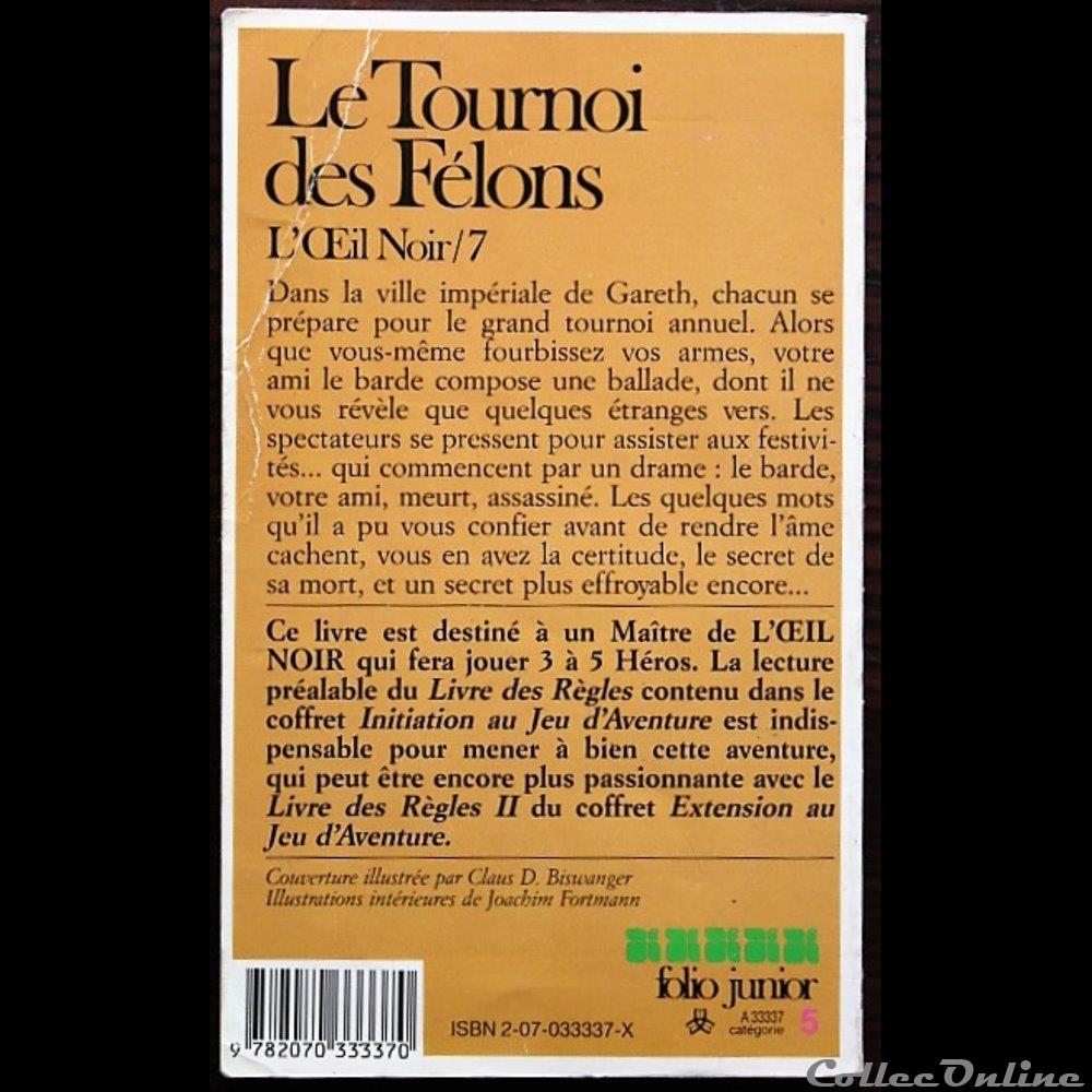Jeu de rôle - Oeil noir (L') - 07 - Le tournoi des félons jeux jouets roles jeu de role oeil noir 07 le tournoi des felons