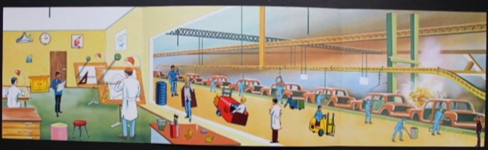 Décorama - Touret - A l'usine 3 divers decorations magnets autocollants decalcomanies decorama touret a usine