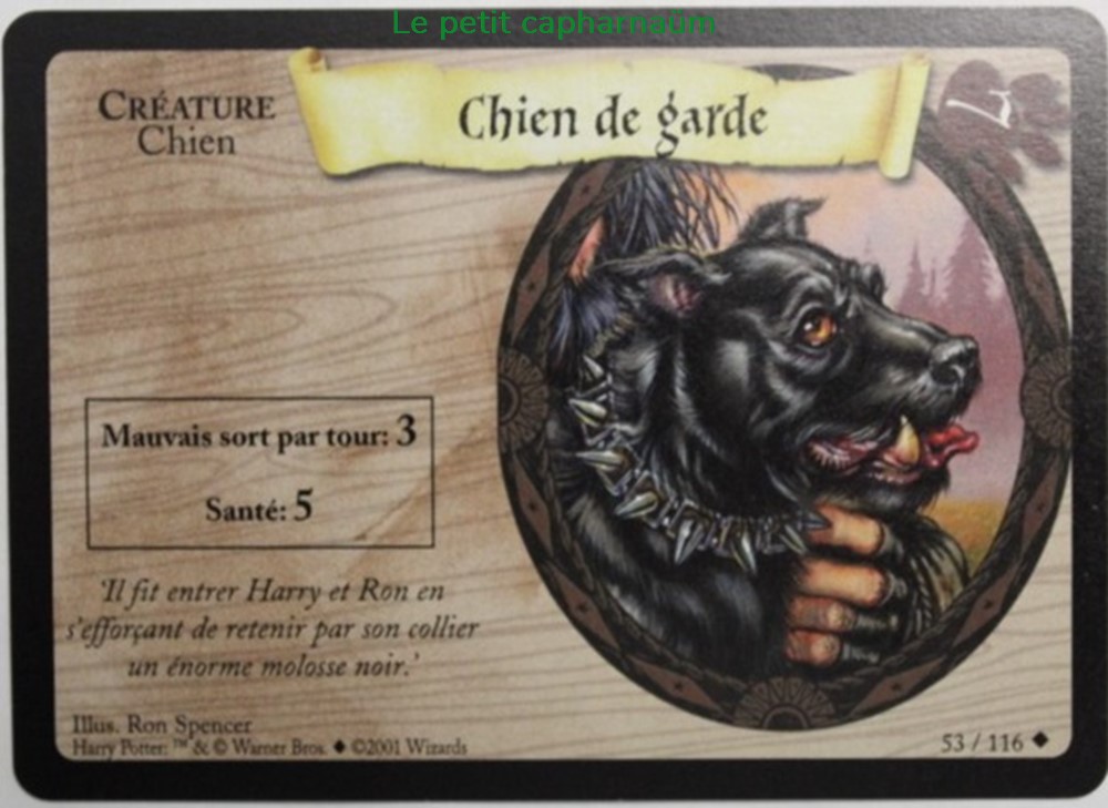 jeux societe jouets jeu carte collectionner tcg harry potter set de base 053 chien de garde peu commune