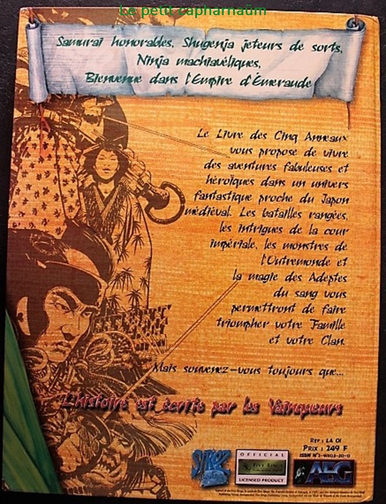 jeux societe jouets roles jeu de role le livre des cinq anneaux aventures ans empire emeraude