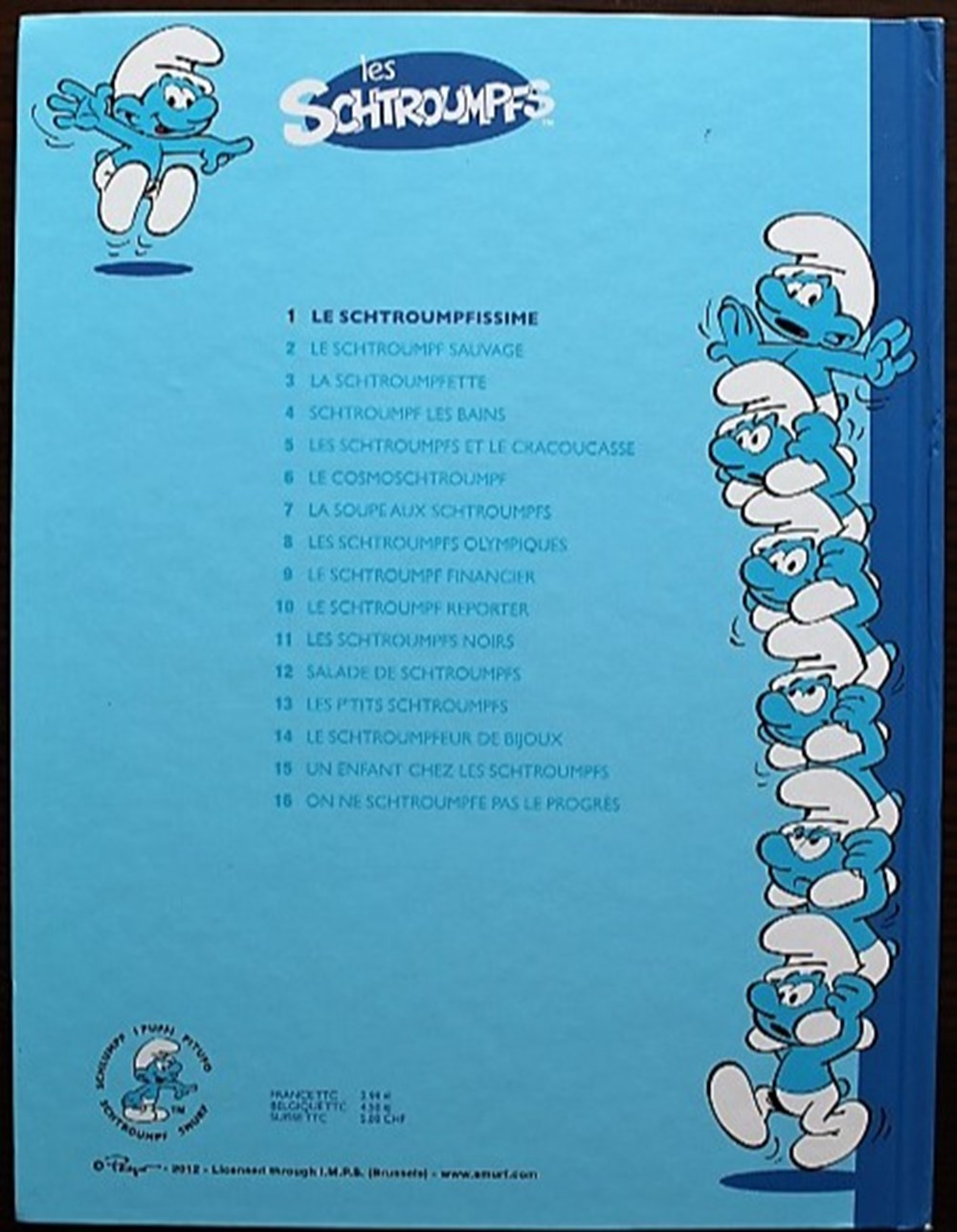 Les schtroumpfs - 02 - Le schtroumpfissime - Rééd. 2012 livres bd revues bandes dessinees les schtroumpfs 02 le schtroumpfissime reed 2012