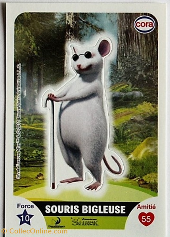 jeux jouets jeu de carte collectionner dreamworks cora 2011 s064 shrek souris bigleuse