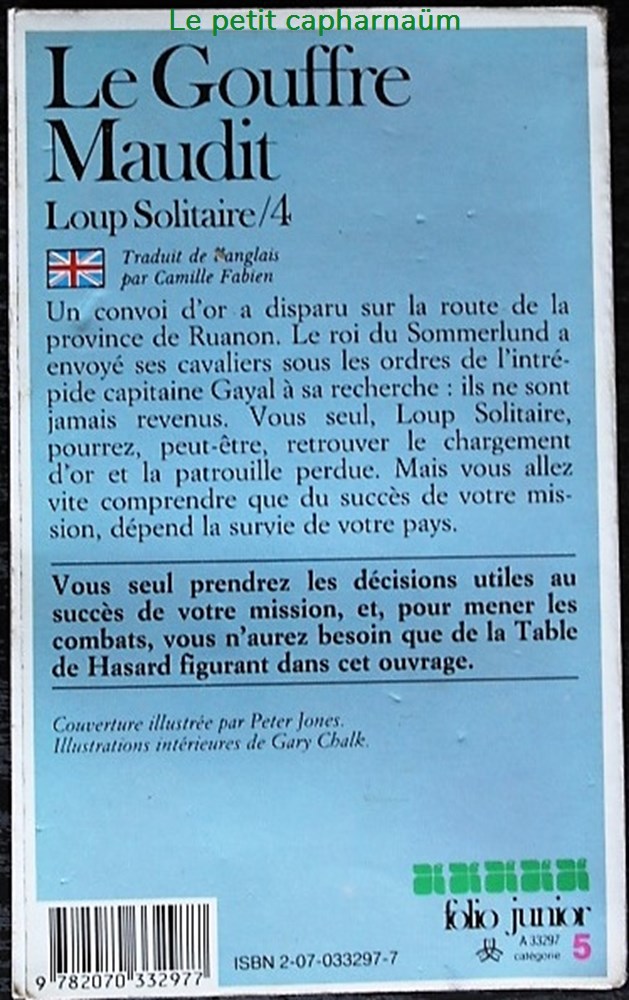 LDVELH - Loup solitaire - 04 - Le gouffre maudit jeux de societe jouets livre dont vous etes heros ldvelh loup solitaire 04 le gouffre maudit