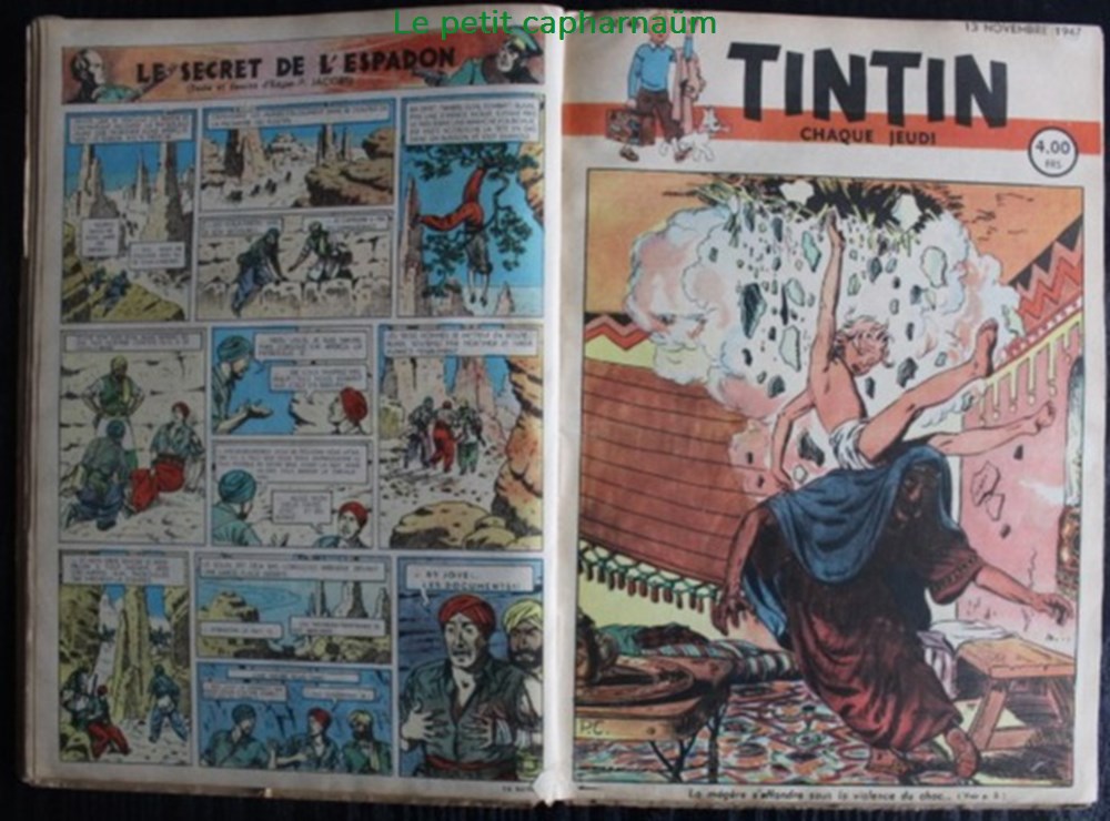 Tintin (édition Belge) - Recueil N°004 - Du n°41 de 1947 au n°05 de 1948 8 livres bd revues vieux journaux tintin edition belge recueil n 004 du n 41 de 1947 au n 05 de 1948