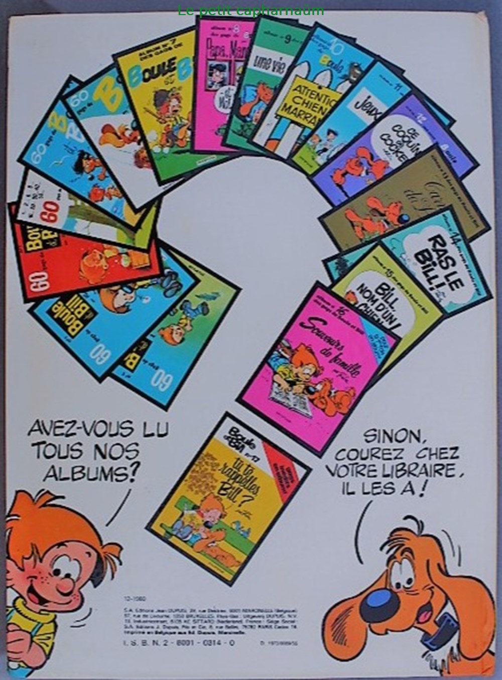 Boule et Bill - 09 - Une vie de chien ! - Rééd. 1980 livres bd revues bandes dessinees boule et bill 09 une vie de chien reed 1980