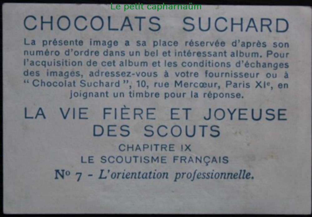 documents anciens chromos images alimentaires image chromo la vie fiere et joyeuse des scouts ix 07 orientation professionnelle