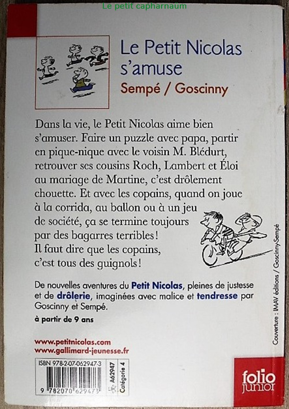 Le petit Nicolas - 11 - Le petit Nicolas s'amuse - Livre de poche 2010 livres bd revues le petit nicolas 11 le petit nicolas amuse livre de poche 2010