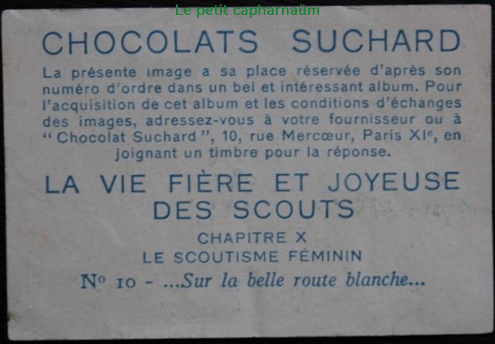 documents anciens chromos images alimentaires image chromo la vie fiere et joyeuse des scouts x 10 sur la belle route blanche