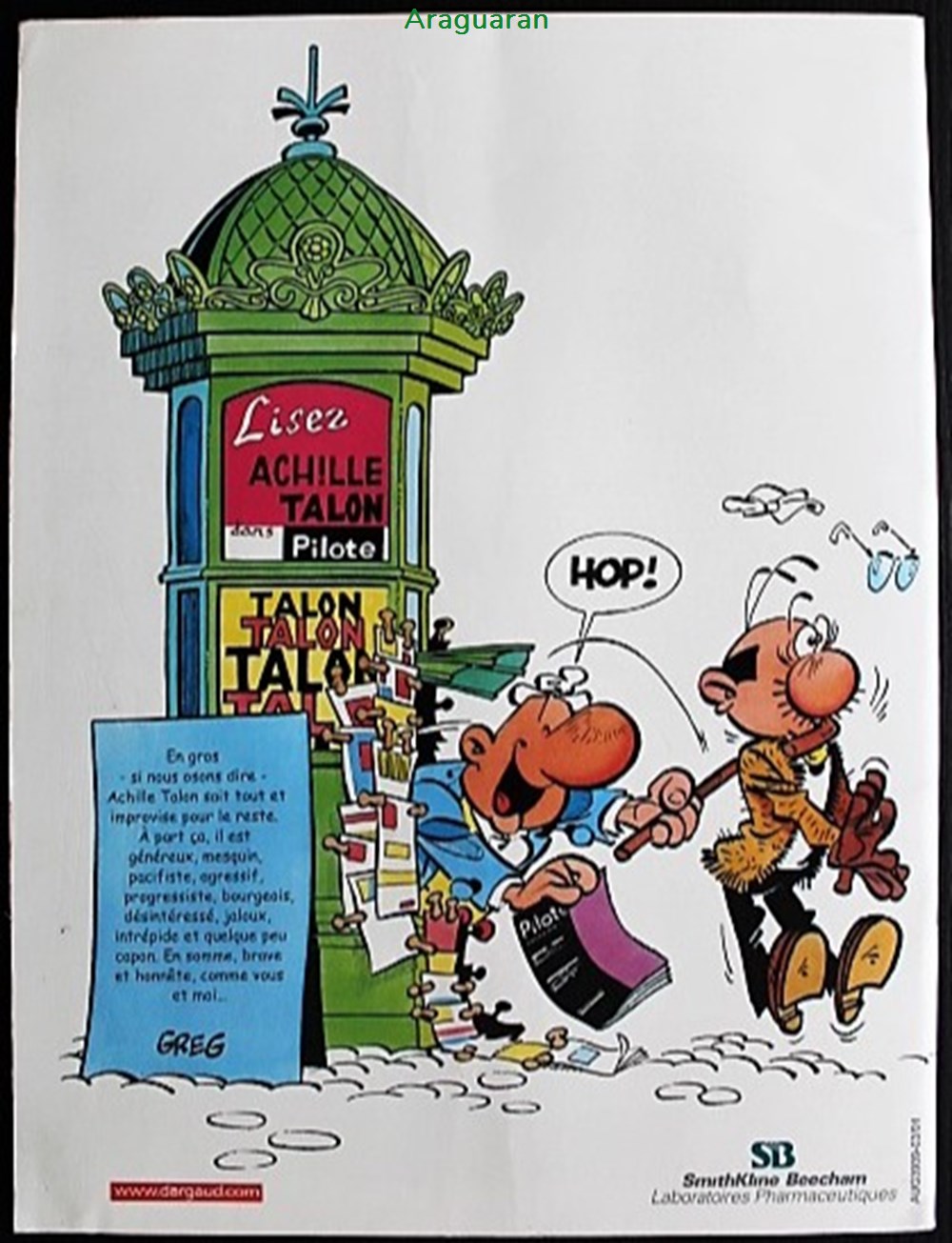 livres bd revues bandes dessinees album achille talon hs vives les vacances pub smith kline beecham 2001