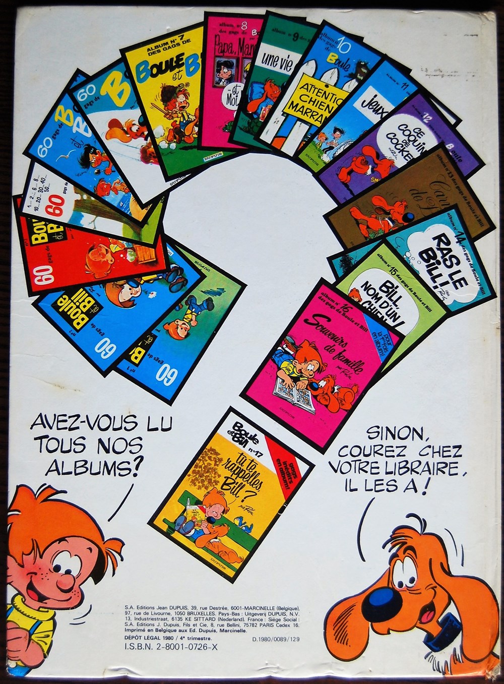 livres bd revues bandes dessinees boule et bill 18 bill est maboul eo 1980