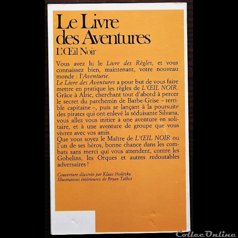 jeux societe jouets roles jeu de role oeil noir l livre des aventures le