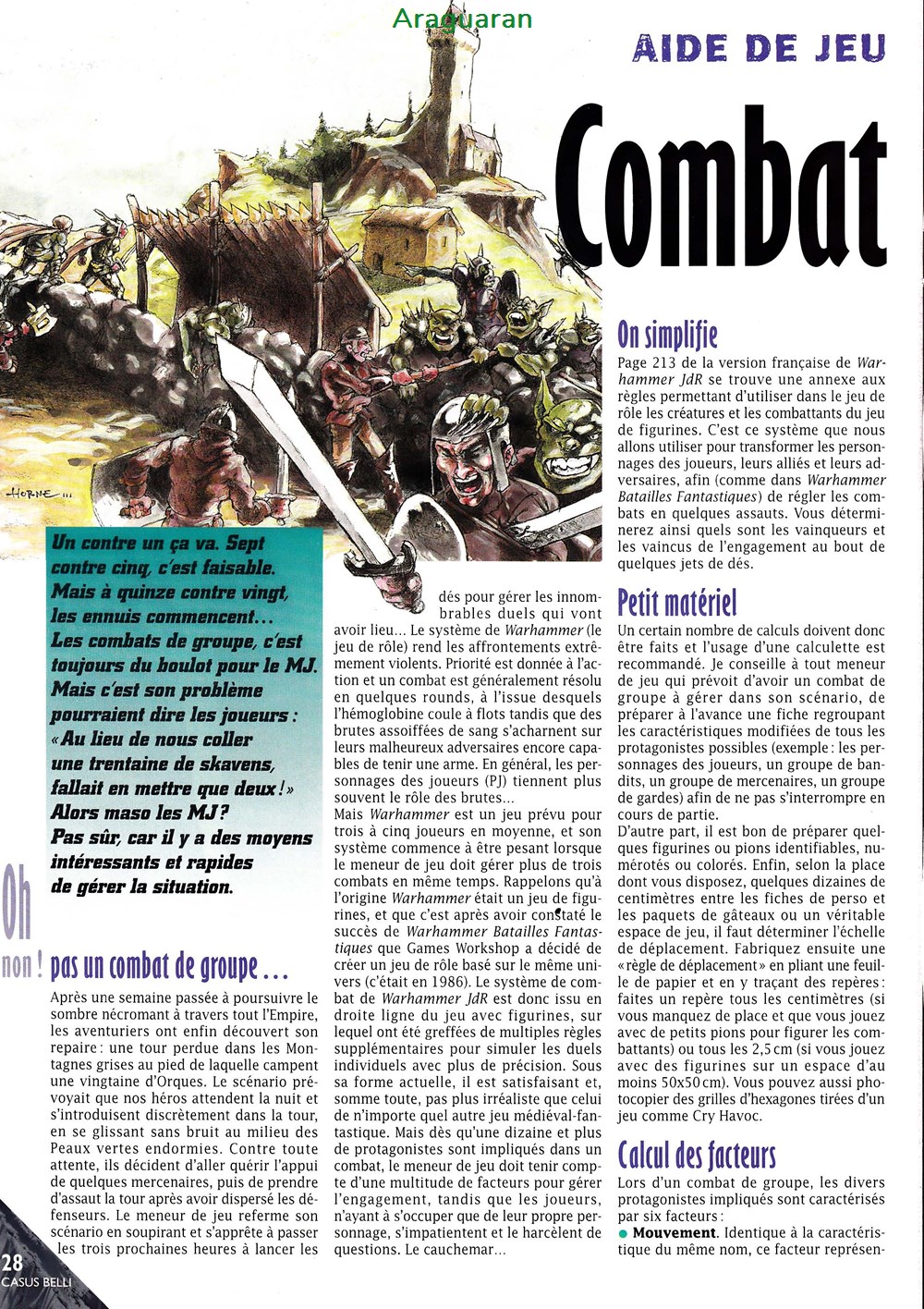 Aide de Jeu - Combat de groupe jeux societe jouets roles aide de jeu combat de groupe