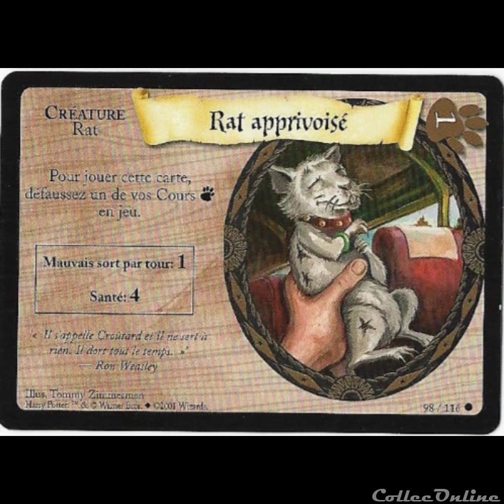 TCG Harry Potter - Set de base - 098 - Rat apprivoisé - Commune jeux jouets jeu carte collectionner tcg harry potter set de base 098 rat apprivoise commune
