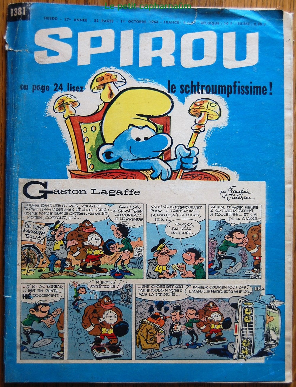 livres bd revues spirou 1381 couverture gaston lagaffe