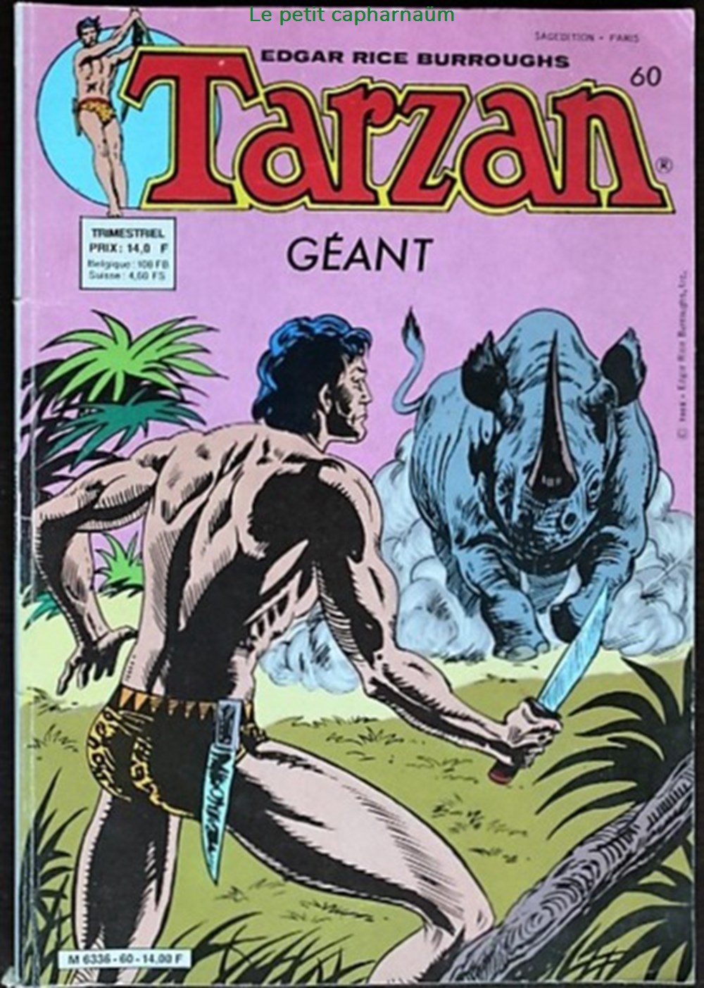 Tarzan (Géant - 3ème série - Sagédition) - 60 - janvier 1985 livres bd revues bandes dessinees tarzan geant 3eme serie sagedition 60 janvier 1985
