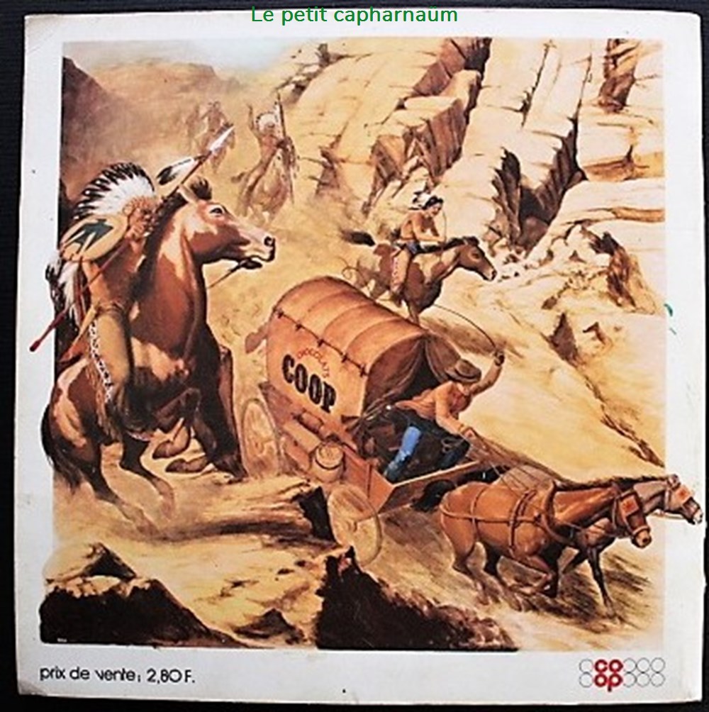 Sur la piste des indiens - Album collecteur d'images Coop 1976 3 documents anciens chromos sur la piste des indiens album collecteur images coop 1976