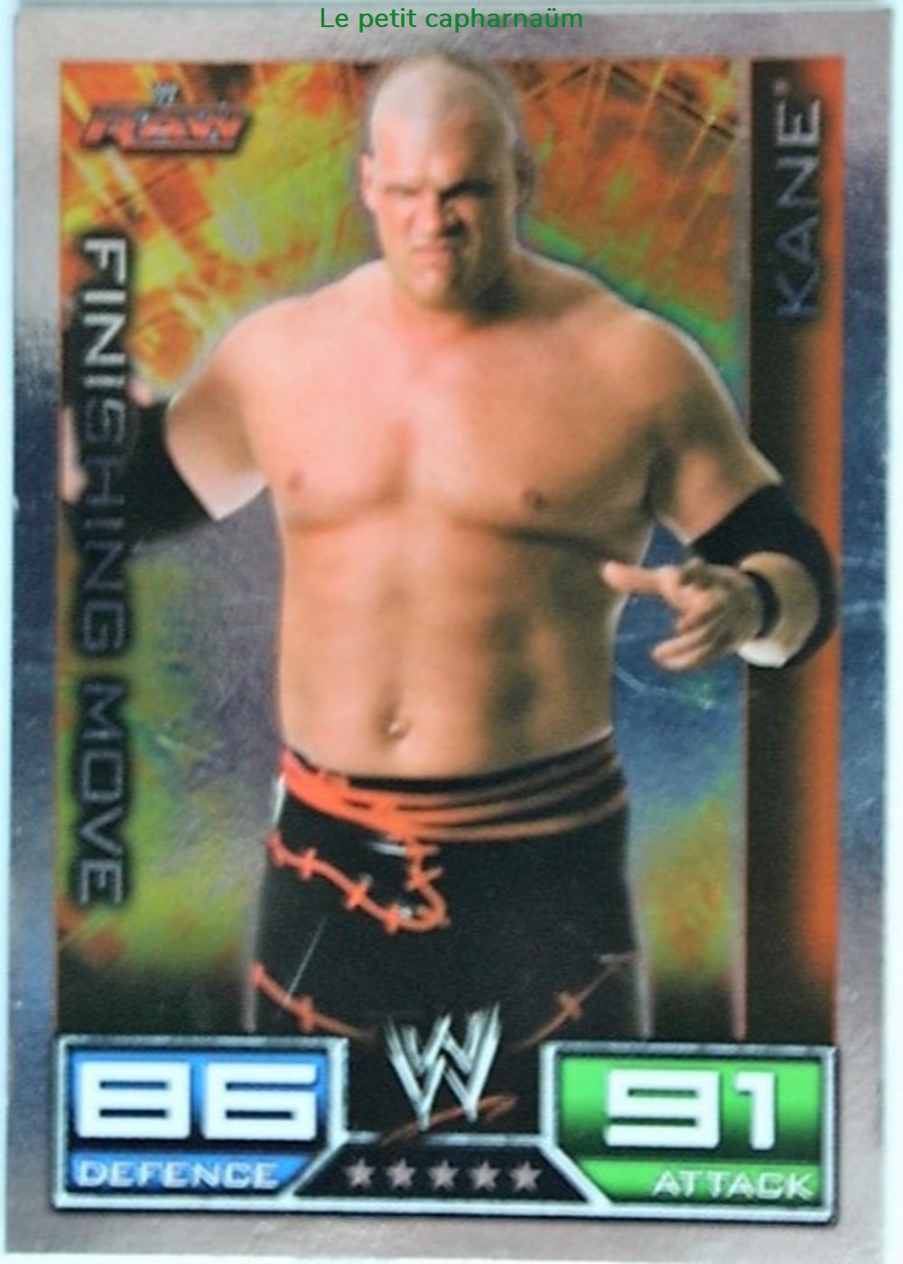 Slam Attax - Carte 018 - Kane Finishing Move - Rare Foil jeux de societe jouets jeu collectionner slam attax carte 018 kane finishing move rare foil