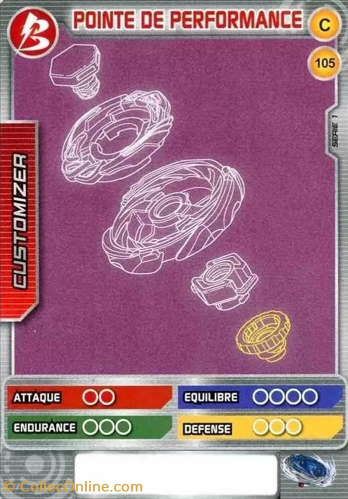 TCG Beyblade - 105/160 - Pointe de performance jeux jouets jeu carte collectionner tcg beyblade 105 160 pointe de performance