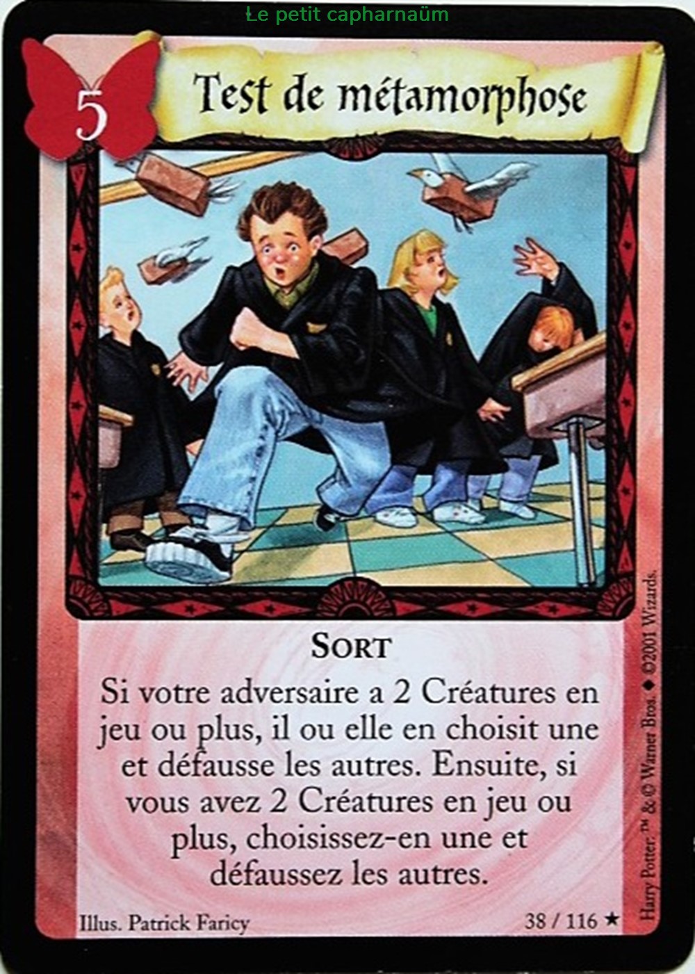 TCG Harry Potter - Set de base - 038 - Test de métamorphose - Rare jeux societe jouets jeu carte collectionner tcg harry potter set de base 038 test de metamorphose rare