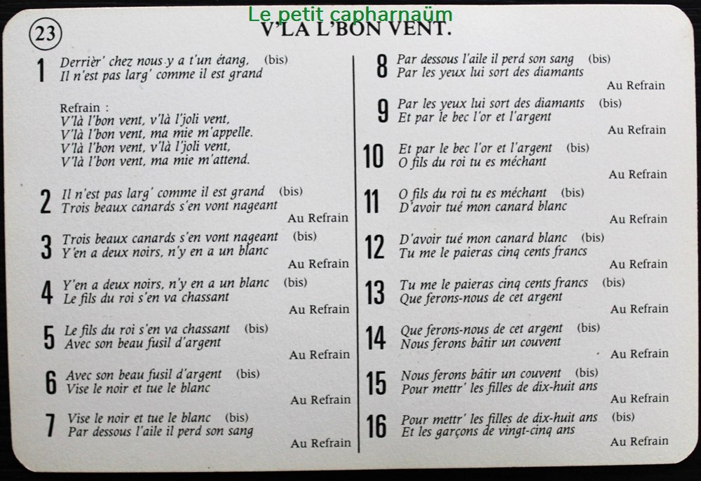 jeux societe jouets cartes chanson paillarde la bon vent