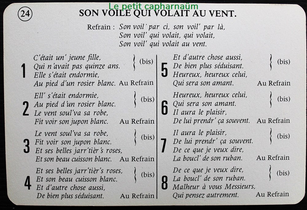 Chanson paillarde - Son voile qui volait au vent jeux societe jouets cartes chanson paillarde son voile qui volait au vent