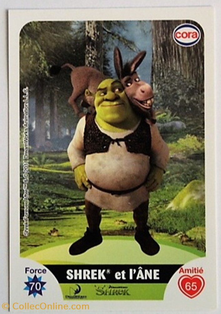 Dreamworks Cora 2011 - C111 - Shrek - Shrek et l'âne jeux jouets jeu de carte collectionner dreamworks cora 2011 c111 shrek shrek et ane