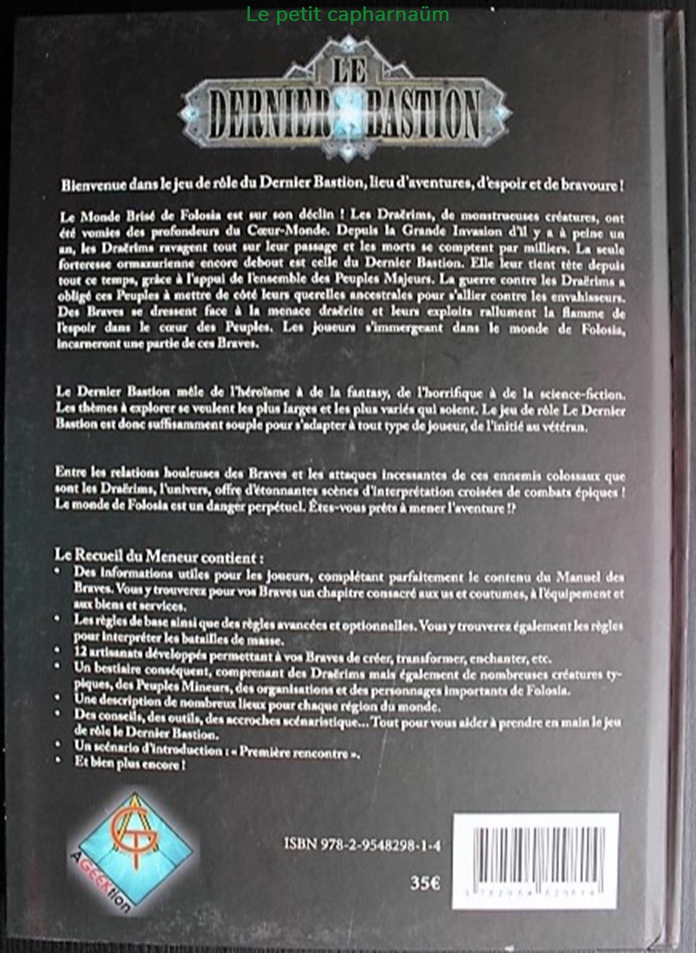 Le dernier Bastion - Le recueil du meneur jeux societe jouets roles le dernier bastion le recueil du meneur