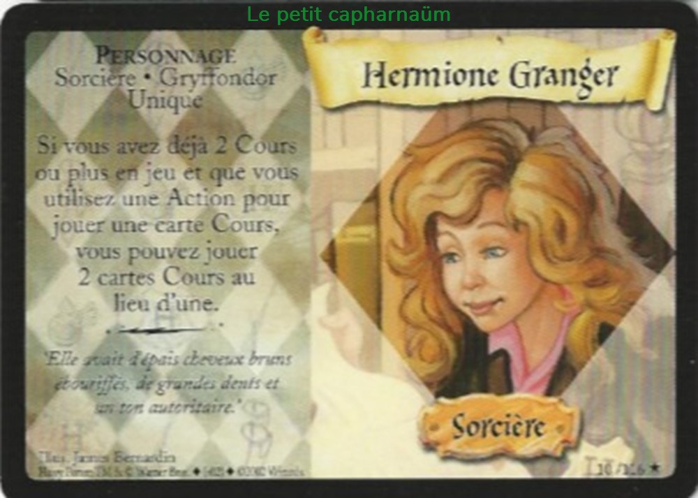 TCG Harry Potter - Set de base - 010 B - Hermione Granger - Rare jeux societe jouets jeu carte collectionner tcg harry potter set de base 010 b hermione granger rare