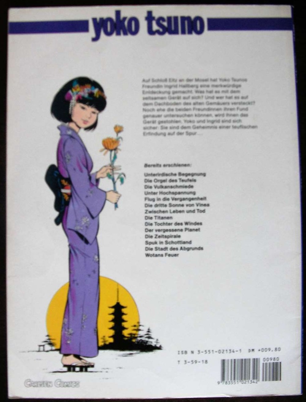 livres bd revues bandes dessinees yoko tsuno 06 wotans feuer reed 1988 allemand